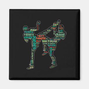 Kickboxen Boxer Boxschuh Treten Savate Wort C Magnet