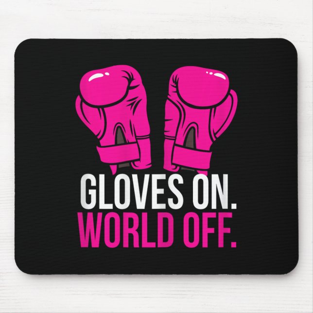 Kickboxen Chick Kickboxer-Trainingshandschuhe auf  Mousepad (Vorne)