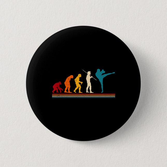 Kickboxen Evolution Kickboxer Karate Boxen Mma  Button (Vorderseite)
