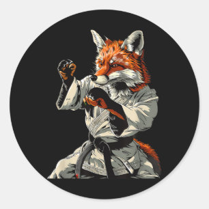 Kickboxen Fox Martial Arts Karate Jiu-Jitsu MMA Runder Aufkleber