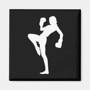 Kickboxen Frauen ist auffallendes Silhouette-Desig Magnet