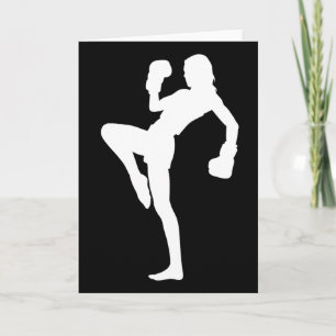 Kickboxen Frauen ist auffallendes Silhouettendesig Karte