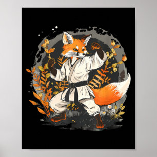 Kickboxen Fuchs Taekwondo Karate Mma Lustig Martia Poster
