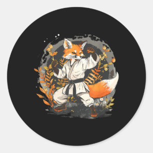 Kickboxen Fuchs Taekwondo Karate Mma Lustig Martia Runder Aufkleber