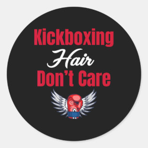 Kickboxen Haare egal Lustige Kampfsportarten Jiuj Runder Aufkleber