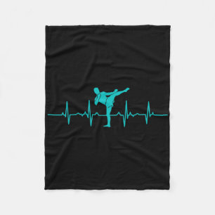 Kickboxen Herzschlag Lustiges Ekg Kickboxer-Gesche Fleecedecke