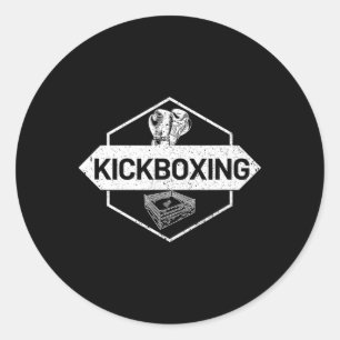 Kickboxen im Ring Runder Aufkleber