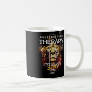 Kickboxen ist meine Therapie Jesus mein Erlöser Mm Kaffeetasse