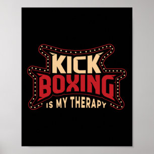 Kickboxen ist meine Therapie Kickboxer Mixed Marti Poster