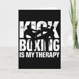 Kickboxen ist meine Therapie, Kickboxkampf Motiv K Karte