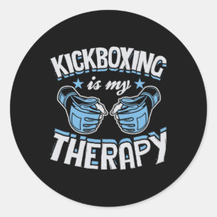 Kickboxen ist meine Therapie Lustiges Boxen Karate Runder Aufkleber