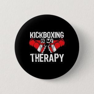 Kickboxen ist meine Therapie Mma Kickboxen Kickbox Button