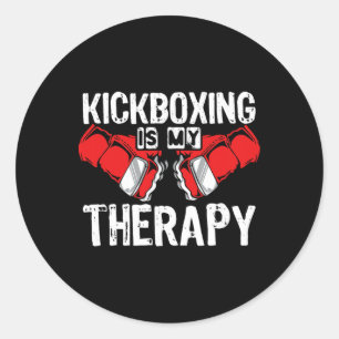 Kickboxen ist meine Therapie Mma Kickboxen Kickbox Runder Aufkleber