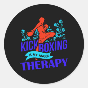 Kickboxen ist meine Wuttherapie Kampfsportkampf Runder Aufkleber