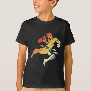Kickboxen Junge Skizze 90er Look Kampfsport T-Shirt