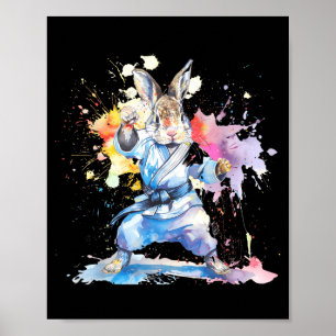 Kickboxen Kaninchen Karate Taekwondo Jiu-Jitsu MMA Poster