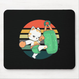 Kickboxen Katze Männer Frauen Kinder Mousepad