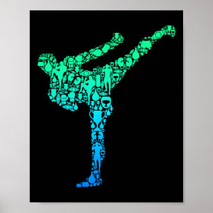 Kickboxen Kickboxer Karate Kinder Jungen Männer Poster