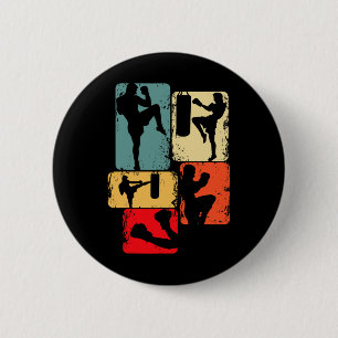 Kickboxen Kickboxer Karate Taekwondo Jungen Kinder Button