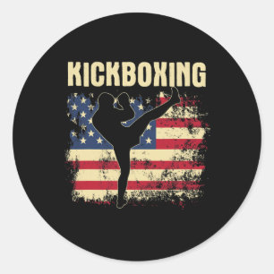 Kickboxen - Kickboxer Mixed Martial Arts Trainer Runder Aufkleber
