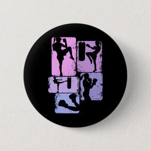 Kickboxen Kickboxer Taekwondo Karate Mädchen Fraue Button