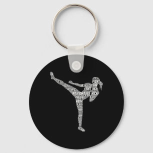 Kickboxen Kickboxer Taekwondo Karate Mädchen Fraue Schlüsselanhänger