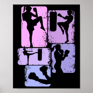 Kickboxen Kickboxer Taekwondo Karate Mädchen Kinde Poster
