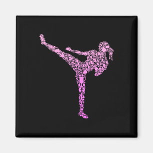 Kickboxen Kickboxerin Karate Mädchen Kinder Frauen Magnet