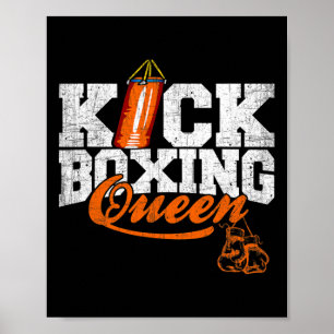 Kickboxen-Königin Kickboxer-Workout-Grafik Poster
