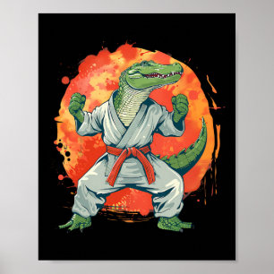 Kickboxen Krokodil Taekwondo Karate Mma Lustig Ma Poster
