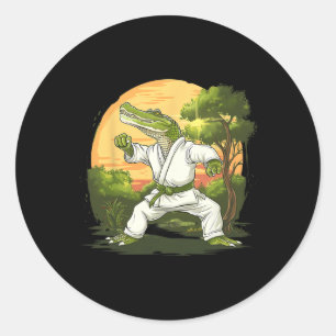 Kickboxen Krokodil Taekwondo Karate Mma Lustig Ma Runder Aufkleber