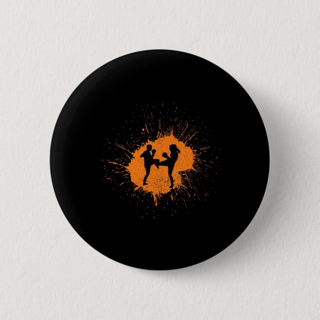 Kickboxen Kunst Sport  Button (Vorderseite)