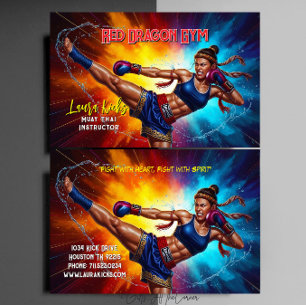 Kickboxen Martial Arts Muay Thai Trainer  Visitenkarte