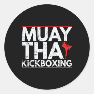 Kickboxen Muay Thai Präzision Und Ausdauer Runder Aufkleber