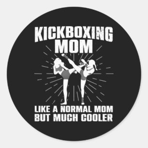 Kickboxen-Mutter-Kunst für Mutter Frauen Kickboxer Runder Aufkleber