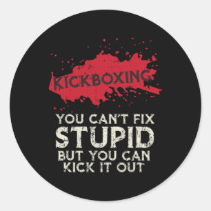 Kickboxen Sagt Man Kann Dummheit Nicht Beheben Coo Runder Aufkleber