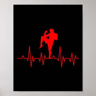 Kickboxen Thai Boxing Herzschlag Muay Thai Poster