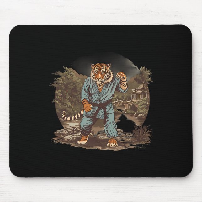 Kickboxen Tiger Pagode Tempel Kampfsport Karate Mousepad (Vorne)