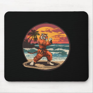 Kickboxen Tiger Strand Sonnenuntergang Karate Taek Mousepad