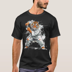 Kickboxen Tiger Wasserfarbe Kampfsport Karate T-Shirt