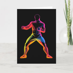 Kickboxer Cartoon-Stil Kickboxer Savate Karte