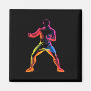 Kickboxer Cartoon-Stil Kickboxer Savate  Magnet