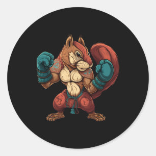 Kickboxer Eichhörnchen Boxen Boxhandschuhe Mma Kic Runder Aufkleber