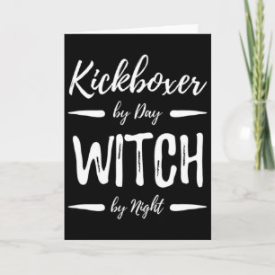 Kickboxer-Hexe Lustiges Kickboxen Halloween-Kostüm Karte