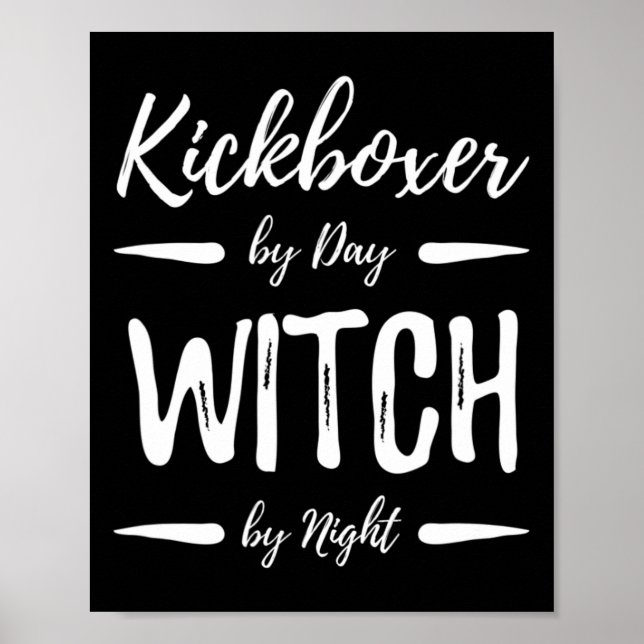 Kickboxer-Hexe Lustiges Kickboxen Halloween-Kostüm Poster (Vorne)