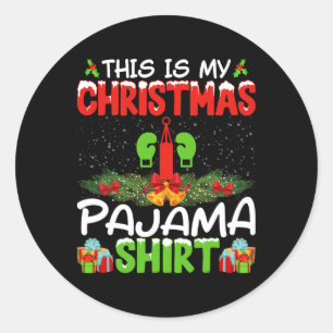 Kickboxer Kickboxen Weihnachts-Pyjama-Shirt Christ Runder Aufkleber