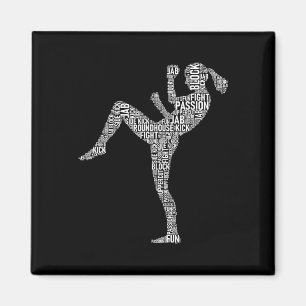 Kickboxer Typografie - Kickboxing Mixed Martial Ar Magnet