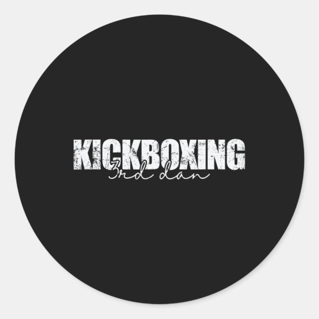 Kickboxing 3rd Dan Martial Arts  Runder Aufkleber (Vorderseite)