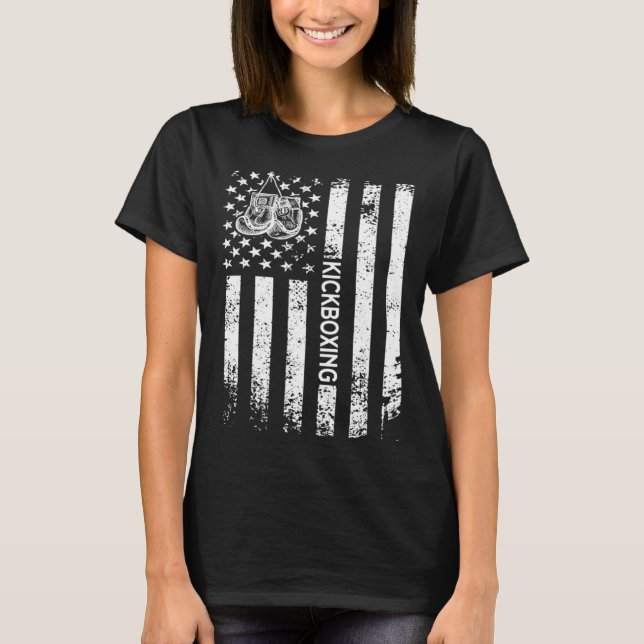 Kickboxing American Flag Kickboxer T-Shirt (Vorderseite)