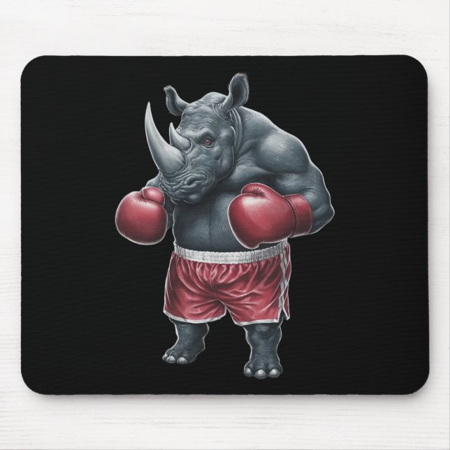 Kickboxing Boxer Rhino Workout Muay Thai Rh Mousepad (Vorne)